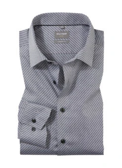 OLYMP Hemd, Comfort Fit, Baumwolle, Schwarz Kariert