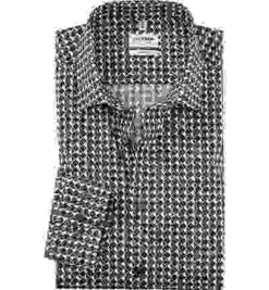 OLYMP Hemd, Body Fit, Baumwolle, Rotbraun Gemustert -Maenner Mode Haus  418003 norm 1