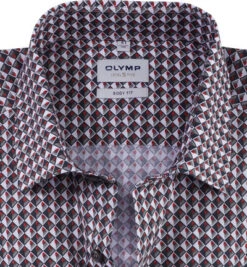 OLYMP Hemd, Body Fit, Baumwolle, Olivgrün Gemustert -Maenner Mode Haus  418004 norm2