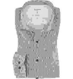 OLYMP Hemd, Body Fit, Jersey Geruchshemmend, Schwarz Gemustert -Maenner Mode Haus  418036 norm 1