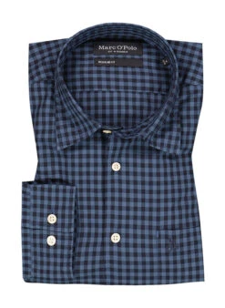 Marc O'Polo Hemd, Regular Fit, Bio Baumwolle, Grün Kariert