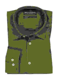 Marc O'Polo Hemd, Regular Fit, Bio Baumwolle, Olivgrün -Maenner Mode Haus  418053 norm 1