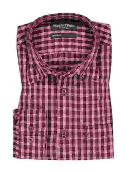 Marc O'Polo Hemd, Regular Fit, Bio Baumwolle, Pink Kariert -Maenner Mode Haus  418054 norm 1