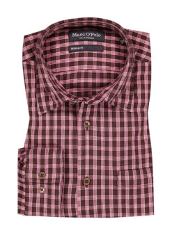 Marc O'Polo Hemd, Regular Fit, Bio Baumwolle, Pink Kariert