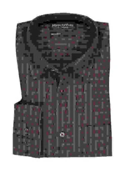 Marc O'Polo Hemd, Regular Fit, Bio Baumwolle, Bordeaux Kariert -Maenner Mode Haus  418055 norm 1
