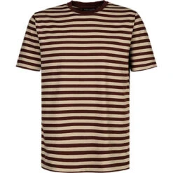Marc O'Polo T-Shirt, Regular Fit, Bio Baumwolle, Braun-beige Gestreift