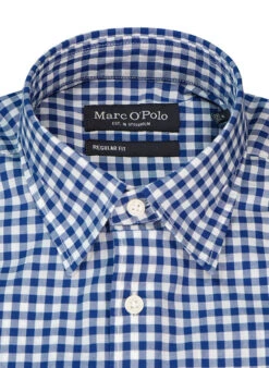 Marc O'Polo Hemd, Regular Fit, Bio Baumwolle, Blau-weiß Kariert -Maenner Mode Haus  418079 norm2