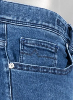 Alberto Jeans Pipe, Regular Fit, Baumwolle T400®, Blau -Maenner Mode Haus  418174 norm5