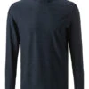 Longsleeve, Mikrofaser Atmungsaktiv, Navy Meliert