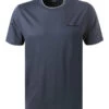 T-Shirt, Baumwolle-Tencel, Navy -Maenner Mode Haus  418402 norm