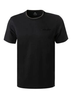 T-Shirt, Baumwolle-Tencel, Schwarz