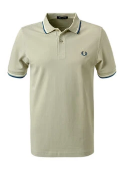 Fred Perry Polo-Shirt, Baumwoll-Piqué, Greige