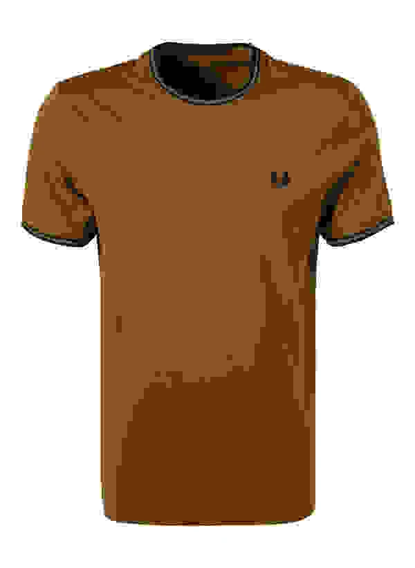 Fred Perry T-Shirt, Baumwolle, Dark Caramel 4 Fred Perry T-Shirt, Baumwolle, Dark Caramel – Bild 2