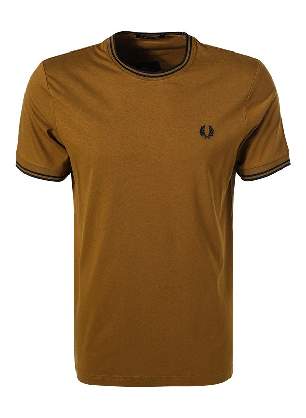 Fred Perry T-Shirt, Baumwolle, Dark Caramel 3 Fred Perry T-Shirt, Baumwolle, Dark Caramel