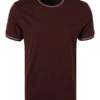 Fred Perry T-Shirt, Baumwolle, Dunkelrot -Maenner Mode Haus  418670 norm
