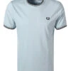 Fred Perry T-Shirt, Baumwolle, Eisblau -Maenner Mode Haus  418672 norm