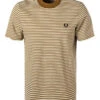 Fred Perry T-Shirt, Baumwolle, Beige-karamell Gestreift -Maenner Mode Haus  418722 norm