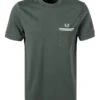 Fred Perry T-Shirt, Baumwolle, Dunkelgrün -Maenner Mode Haus  418729 norm