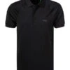 Boss Green Polo-Shirt, Slim Fit, Mikrofaser Schnelltrocknend, Schwarz