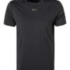 Boss Green T-Shirt, Slim Fit, Mikrofaser, Dunkelgrau -Maenner Mode Haus  418834 norm