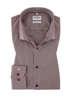 OLYMP Hemd, Body Fit, Baumwoll-Stretch, Chianti