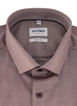 OLYMP Hemd, Body Fit, Baumwoll-Stretch, Chianti -Maenner Mode Haus  418982 norm2