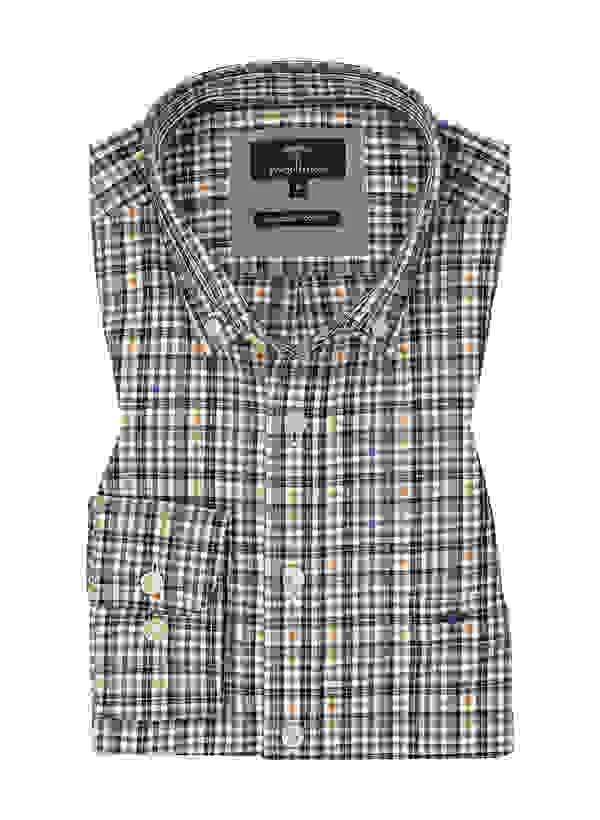 FYNCH-HATTON Hemd, Baumwolle, Salbei-marine Kariert 6 FYNCH-HATTON Hemd, Baumwolle, Salbei-marine Kariert – Bild 4