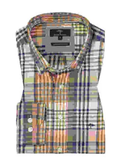 FYNCH-HATTON Hemd, Baumwolle, Pastellrose-blau Kariert -Maenner Mode Haus  419060 norm 1