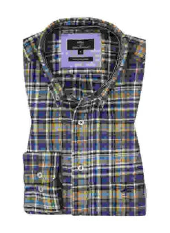 FYNCH-HATTON Hemd, Flanell, Blau-messing Kariert -Maenner Mode Haus  419061 norm 1