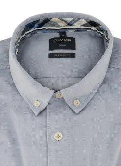 OLYMP Hemd, Regular Fit, Baumwolle, Bleu Meliert -Maenner Mode Haus  419178 norm2