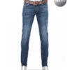Alberto Jeans, Slim Fit, Baumwolle T400®, Blau -Maenner Mode Haus  419601 norm