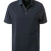 Zip-Polo, Baumwoll-Jersey, Navy