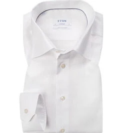 ETON Hemd, Contemporary Fit, Baumwolle, Extra Langer Arm, Weiß