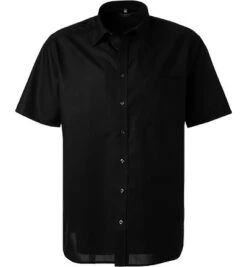 Eterna Kurzarmhemd, Comfort Fit, Popeline, Schwarz