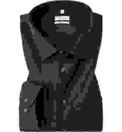 Seidensticker Hemd, Regular Fit, Popeline, Schwarz -Maenner Mode Haus  89567 norm 1